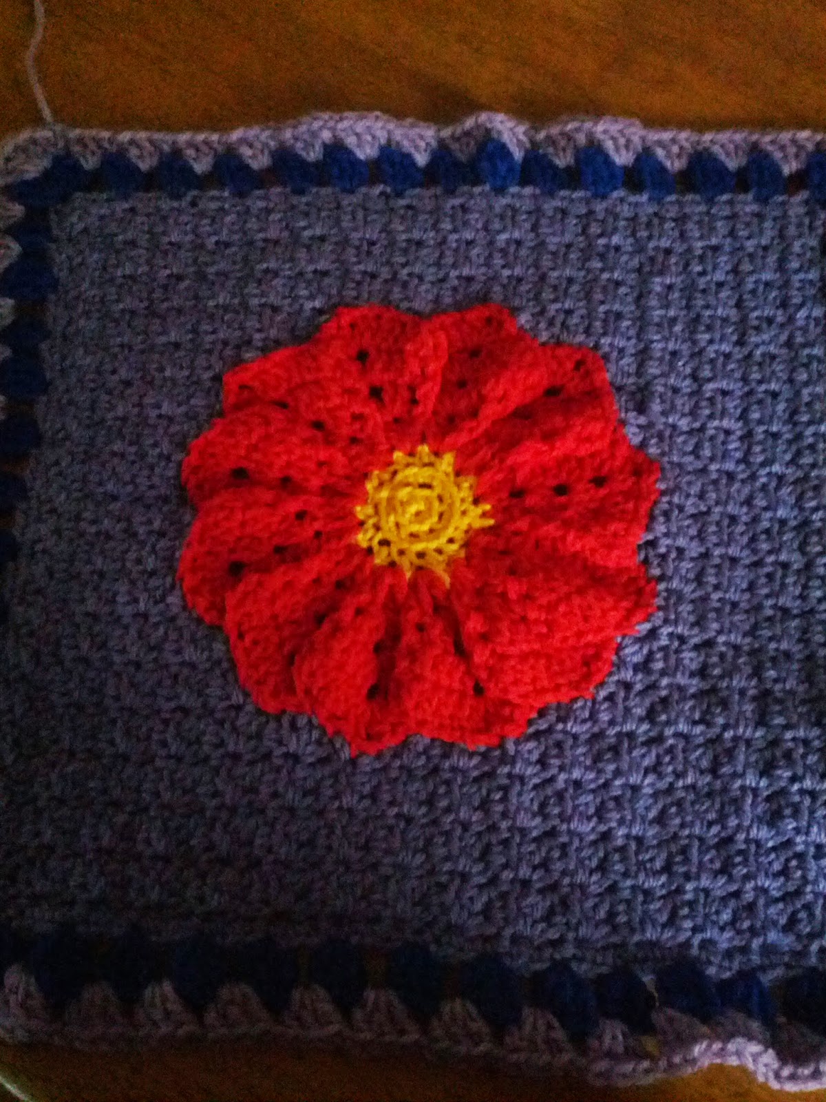 Blooming Lovely WIP Crochet Blanket Flower Applique