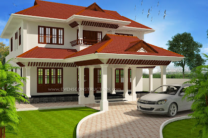 Startling kerala style sloped roof Concept