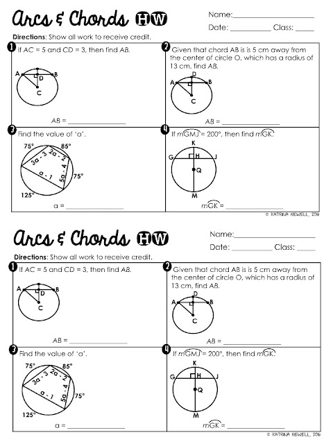 Arcs and Chords | Mrs. Newell's Math