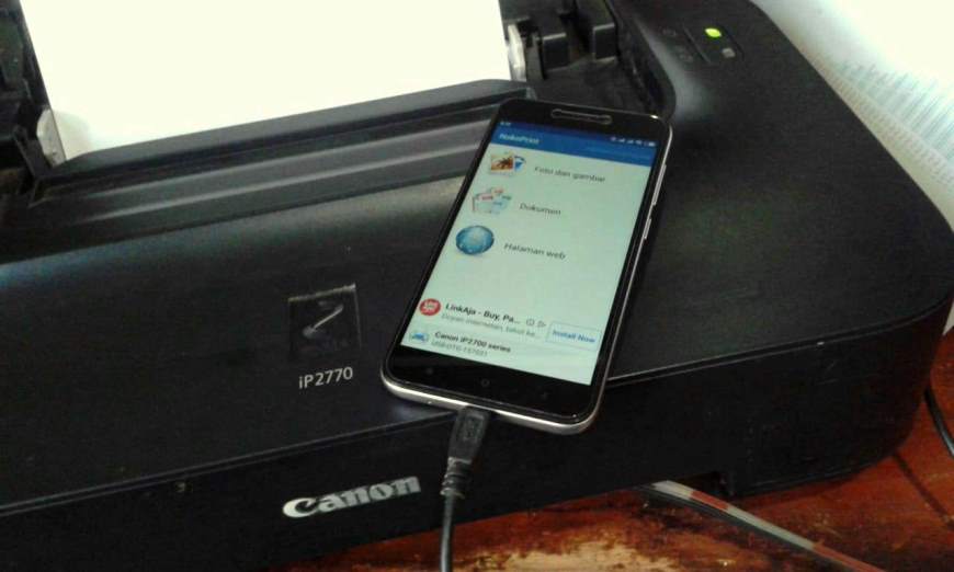 Cara Print Dari HP Android ke Printer Canon IP2770 Dengan OTG  Santri