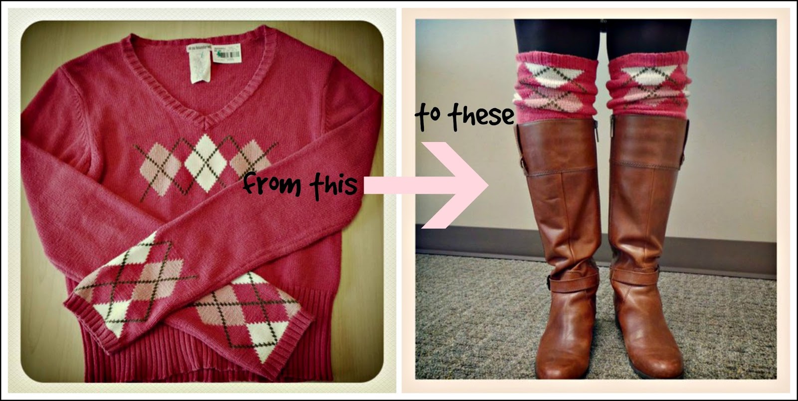 justalittlebitcute: Thrifty Thursday - Upcycled Boot Cuffs