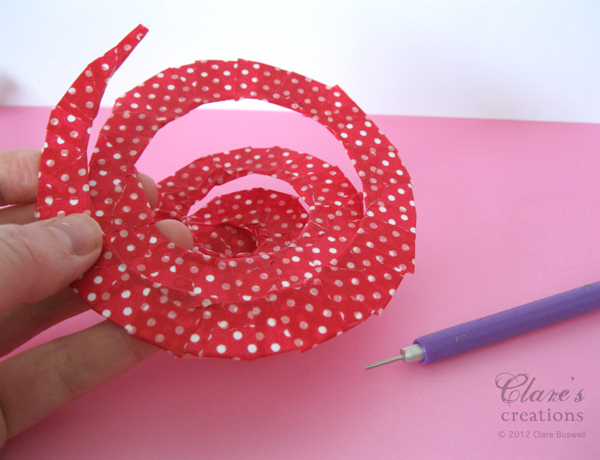 Spiral Washi Tape Flower Tutorial (lots of photos) | Clare's creations