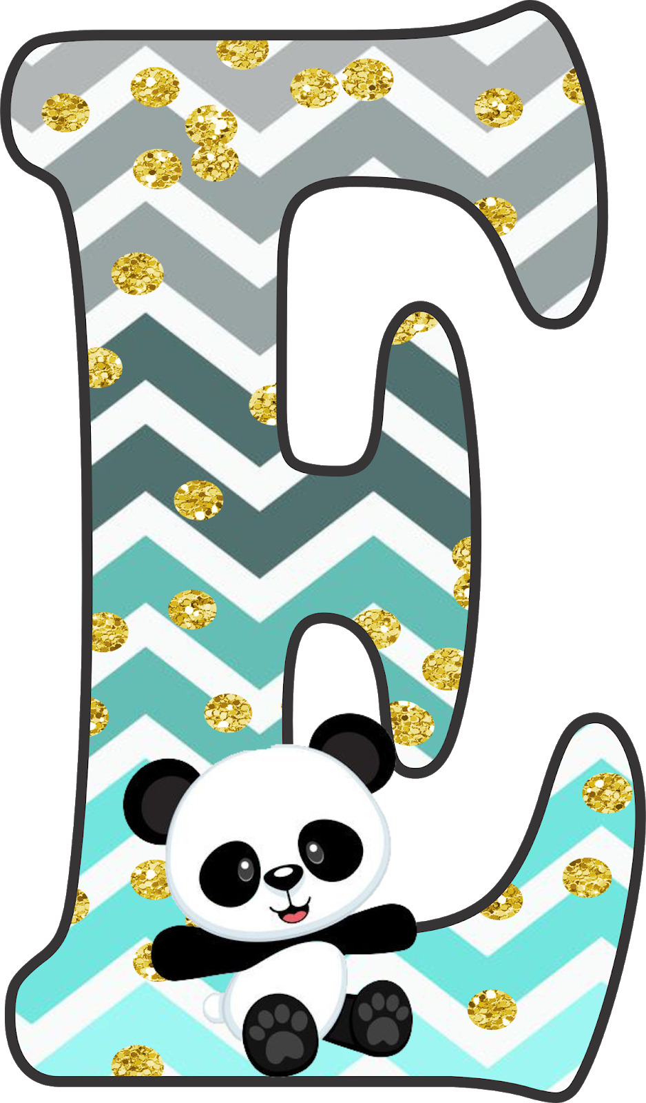 Alfabeto de Panda tierno para Descarga Gratis