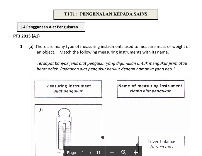 Soalan sains tingkatan 1 contoh CONTOH SOALAN