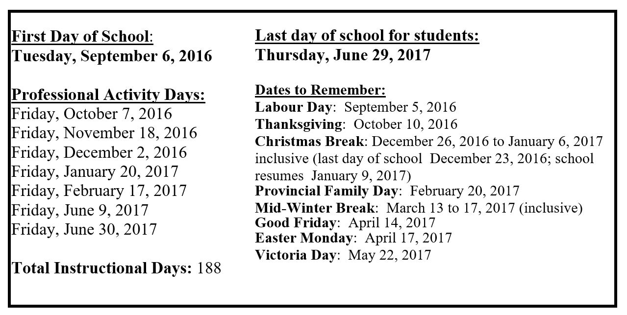 Clairlea School Council PA Days and school holidays