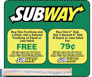 Free Printable Subway Coupons Free Printable Subway Coupons