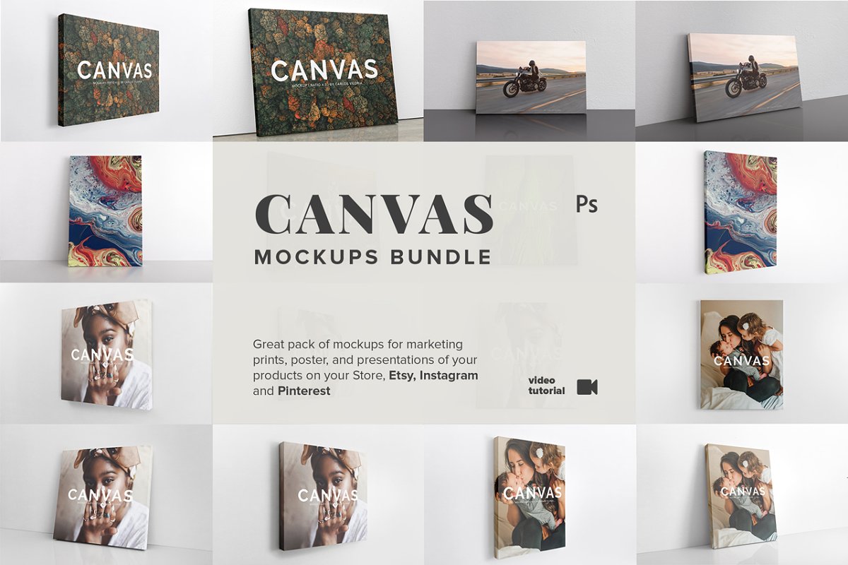 Canvas Mockups Bundle Free PSD Mockups Free PSD Templates