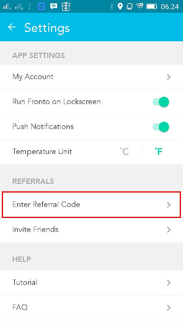 cara masukan kode referral di aplikasi fronto