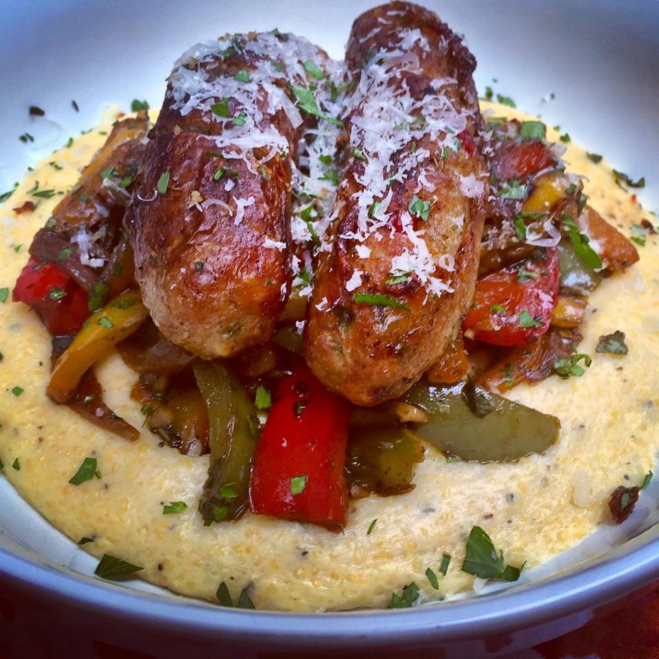 Haute + Heirloom Pan Fried Italian Sausages with Charred Peppers