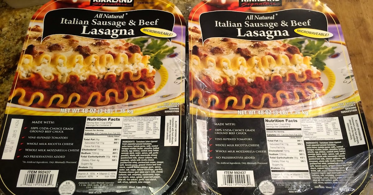 TASTE OF HAWAII KIRKLAND ITALIAN SAUSAGE AND BEEF LASAGNA