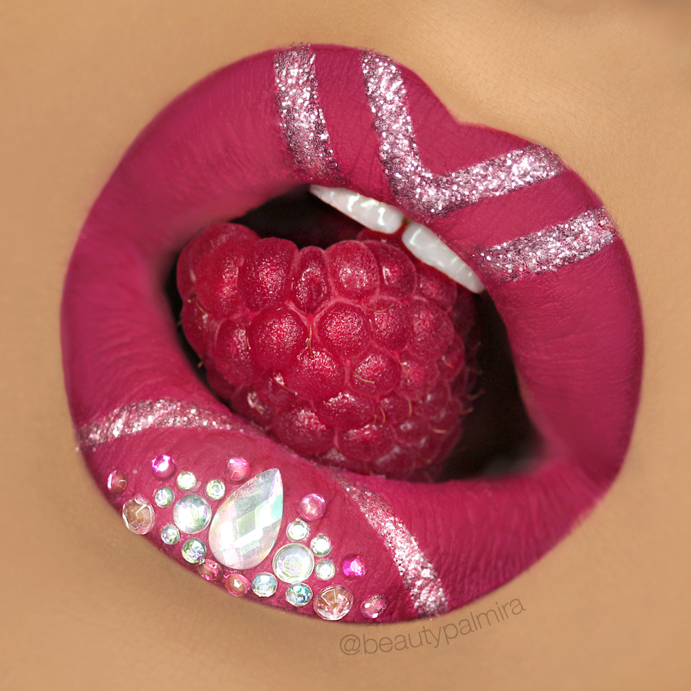 Raspberry Glitter Lips Beauty Palmira