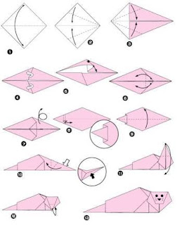 membuat anjing laut menggunakan kertas origami