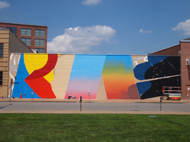 Augmented Reality Street Art Mural By MOMO In Saint Louis, USA. Progress 2