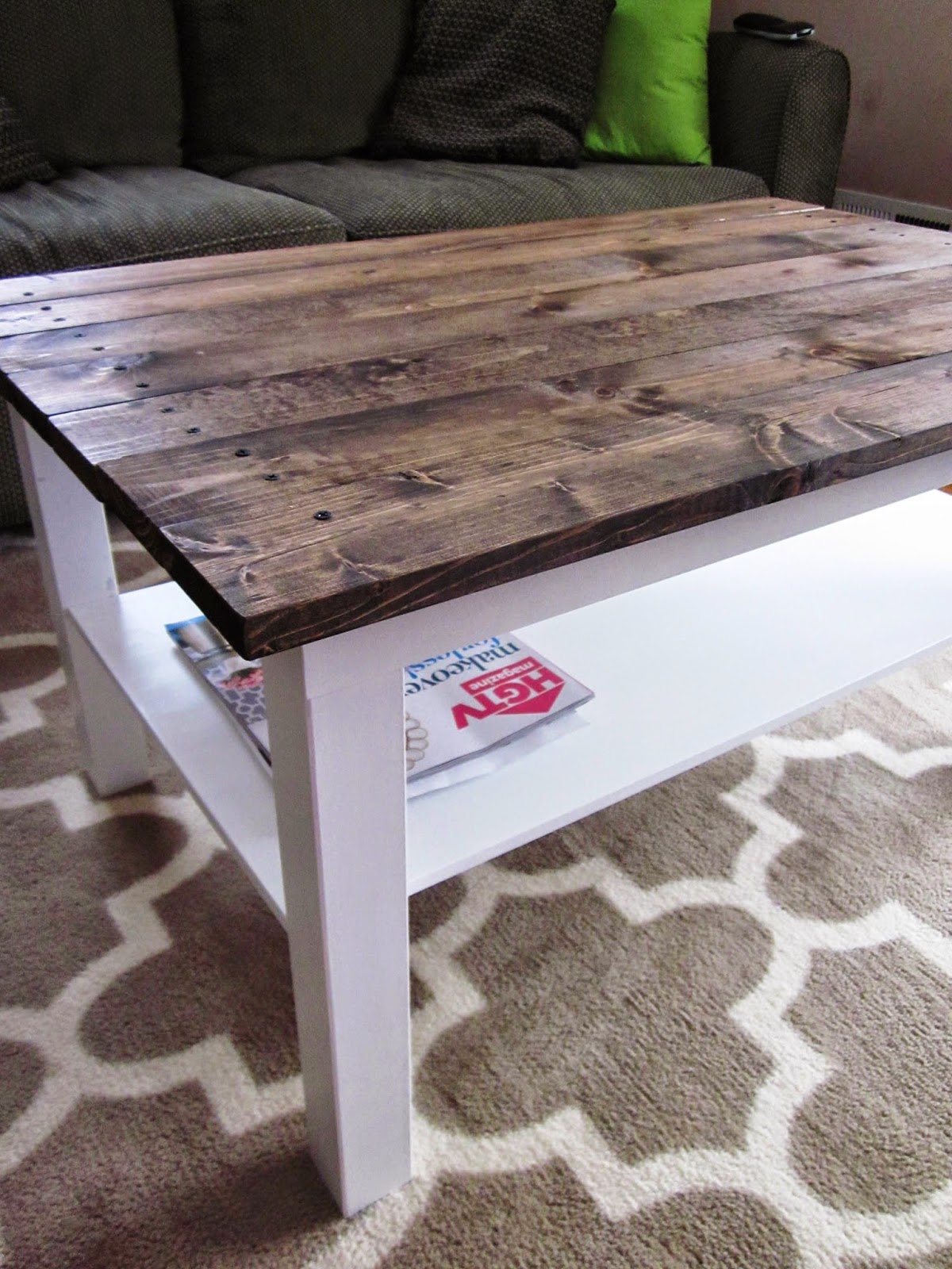 It's A Long Story Coffee Table Makeover Wood Plank Table Top (Ikea Hack)