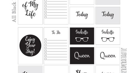 Scrapcraftastic: All Black FREE Printable Planner Stickers