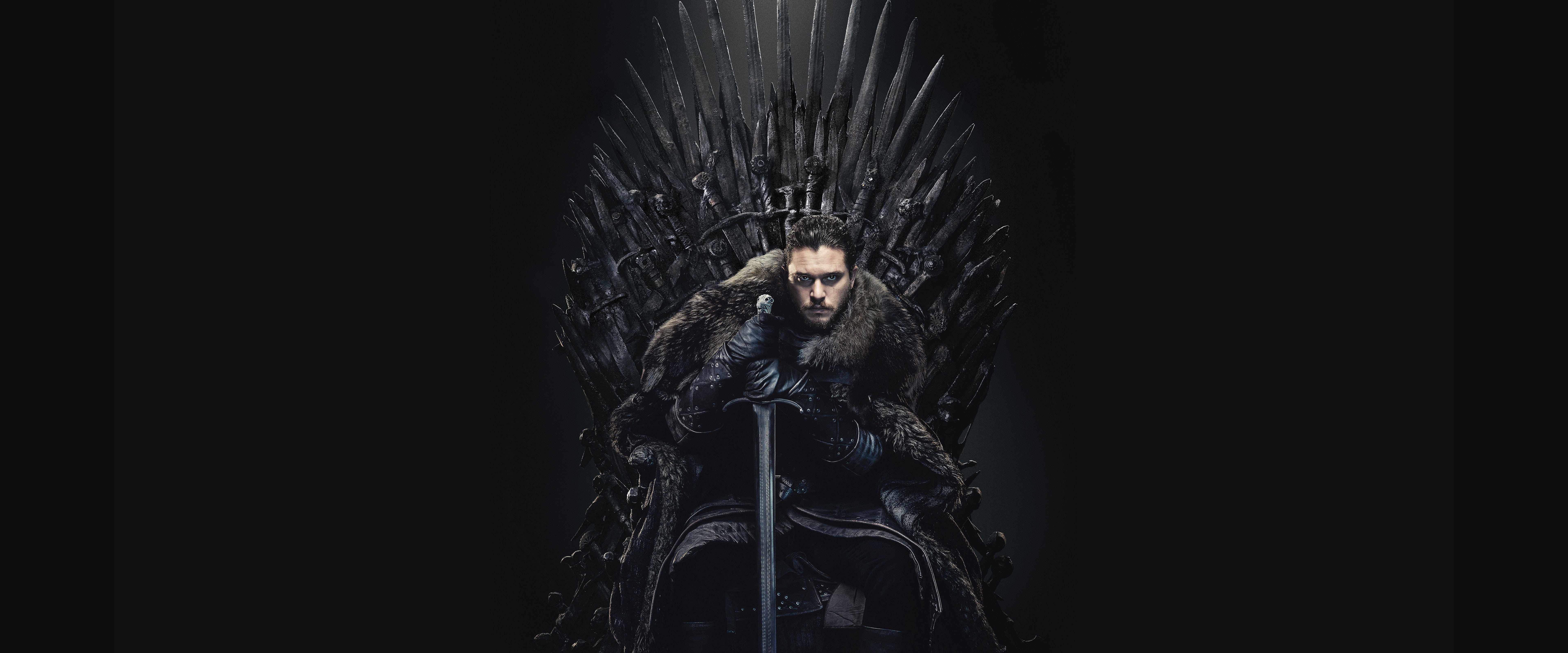 Ngắm Jon Snow Game of Thrones ngồi trên Iron Throne với hình nền 8K số