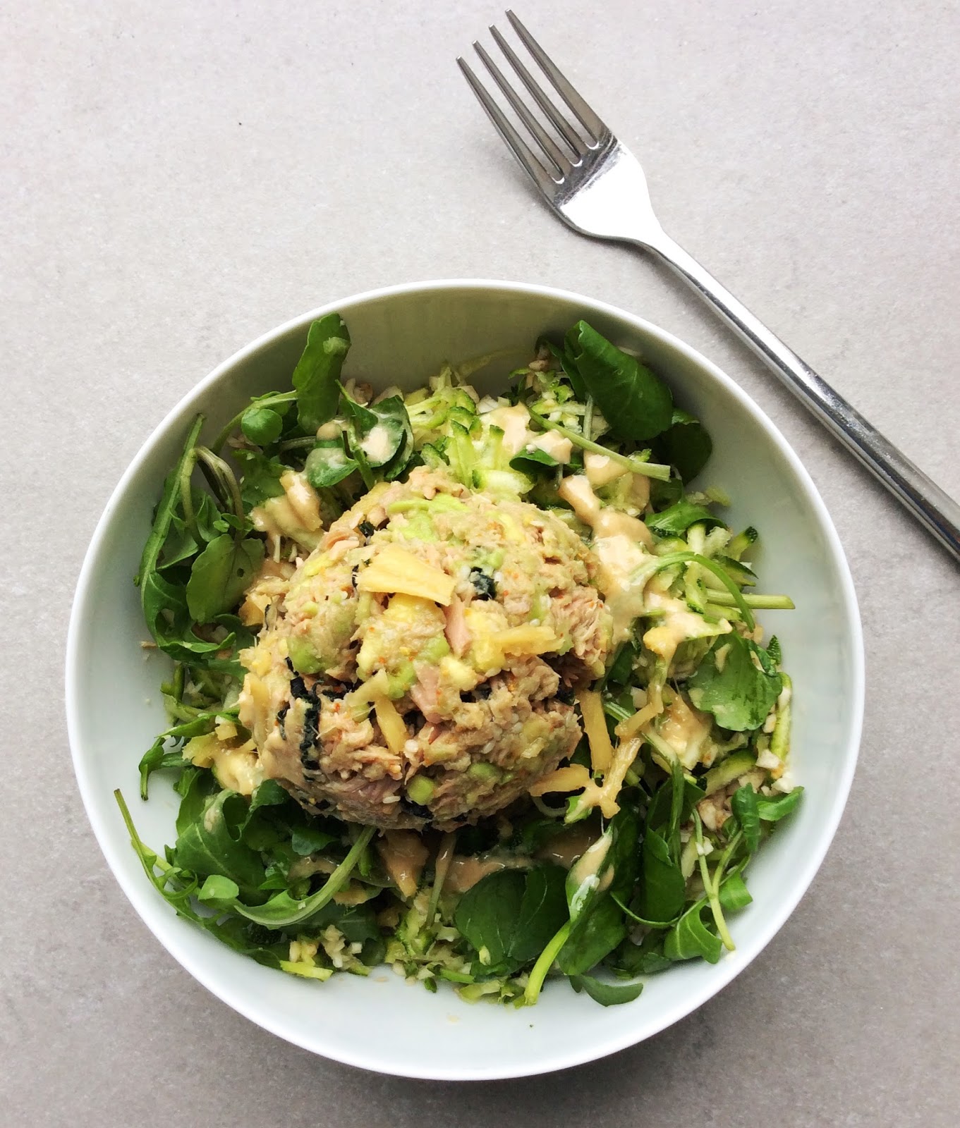 Avocado Tuna with Ginger Lime 'Couscous' Salad