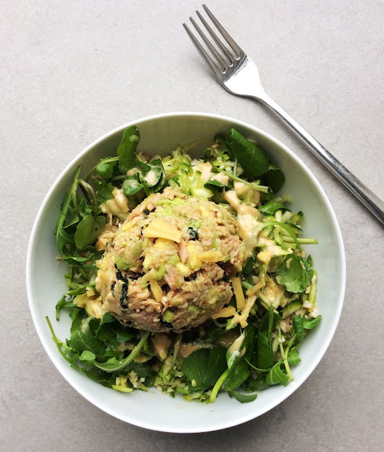 Avocado Tuna with Ginger Lime 'Couscous' Salad