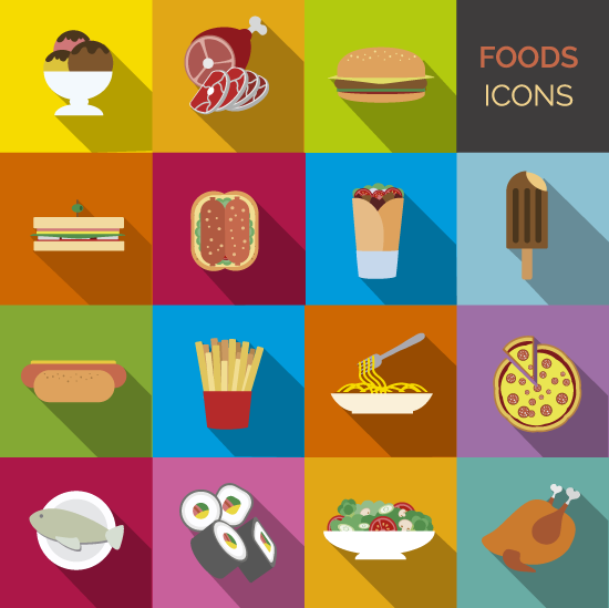 Set de iconos de comidas - vector