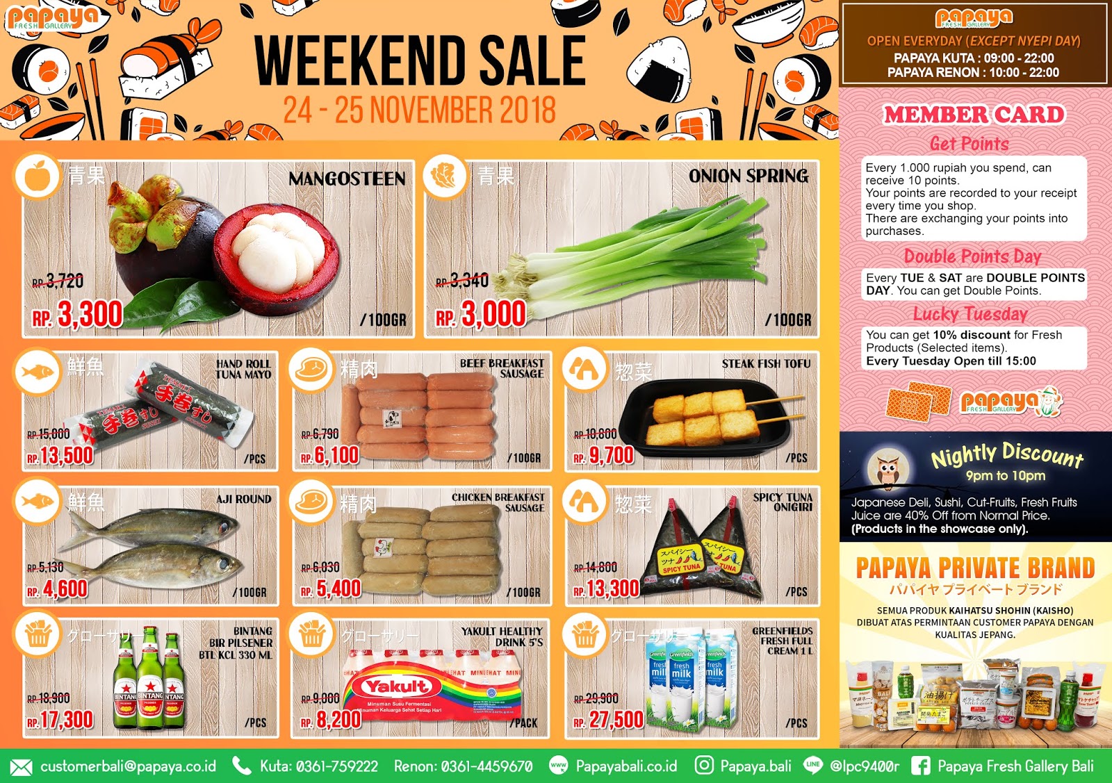 Papaya Bali Weekend Promotion 24 25 November 2018 PAPAYA FRESH