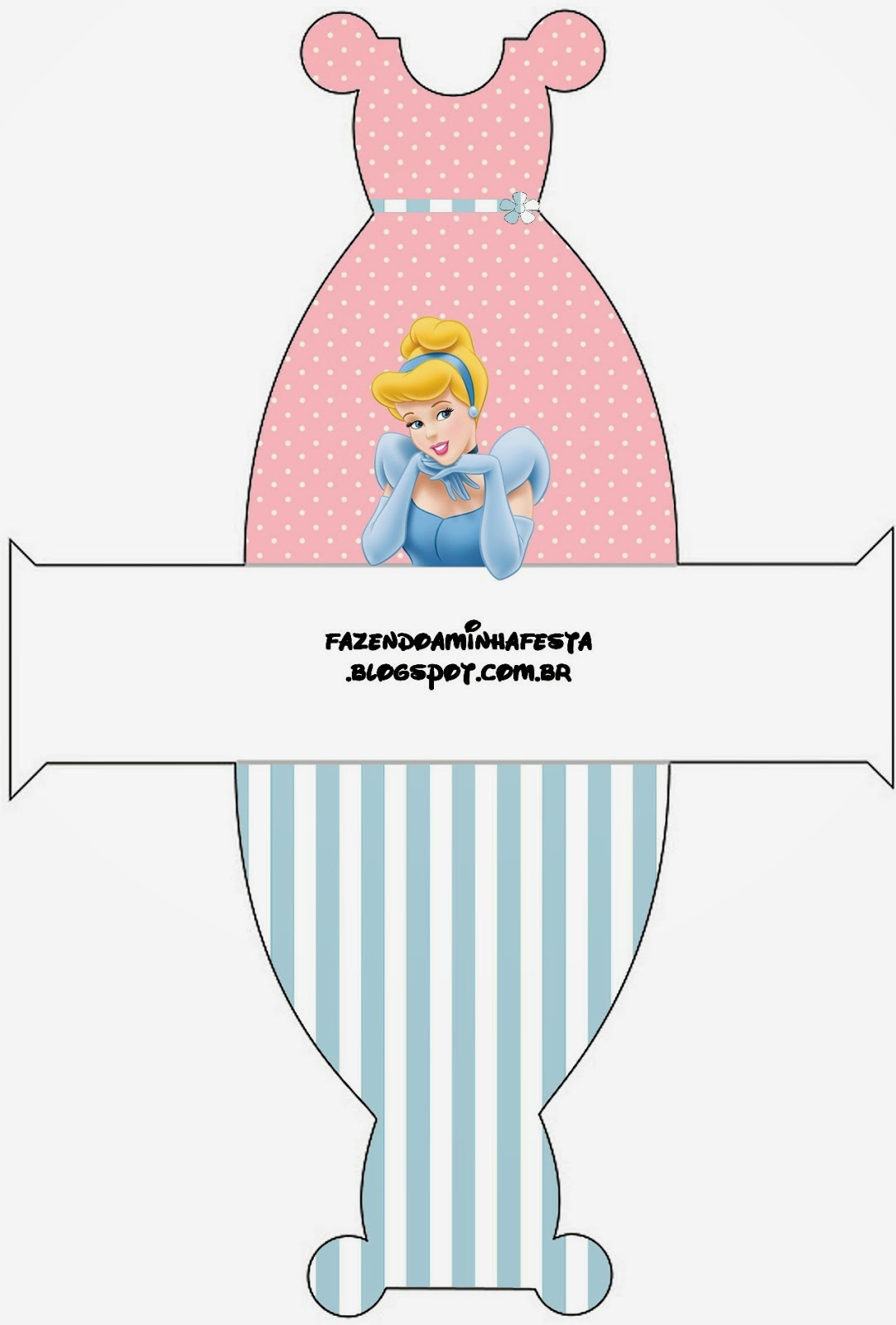 Cenicienta: Cajas para Imprimir Gratis. Este es para cajas con forma de vestido- cajita