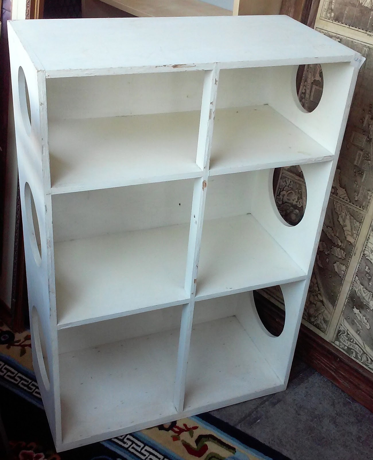 UHURU FURNITURE & COLLECTIBLES SOLD 6897 Cute 38" Tall White Cubby