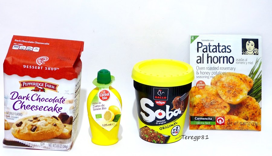 Pepperudge farm, zumo de limón, soba, patatas al horno