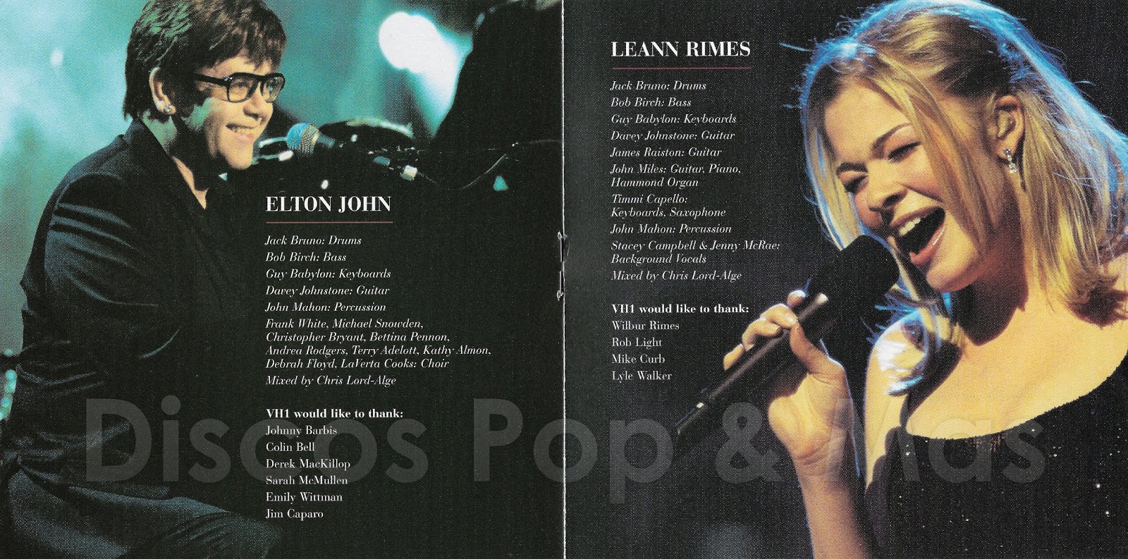 Discos Pop & Mas: VH1 Divas Live 99