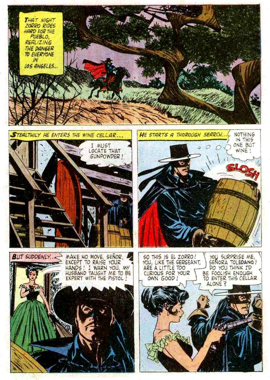 Zorro / Four Color Comics #976 golden age 1950s dell comic book page art by Alex Toth