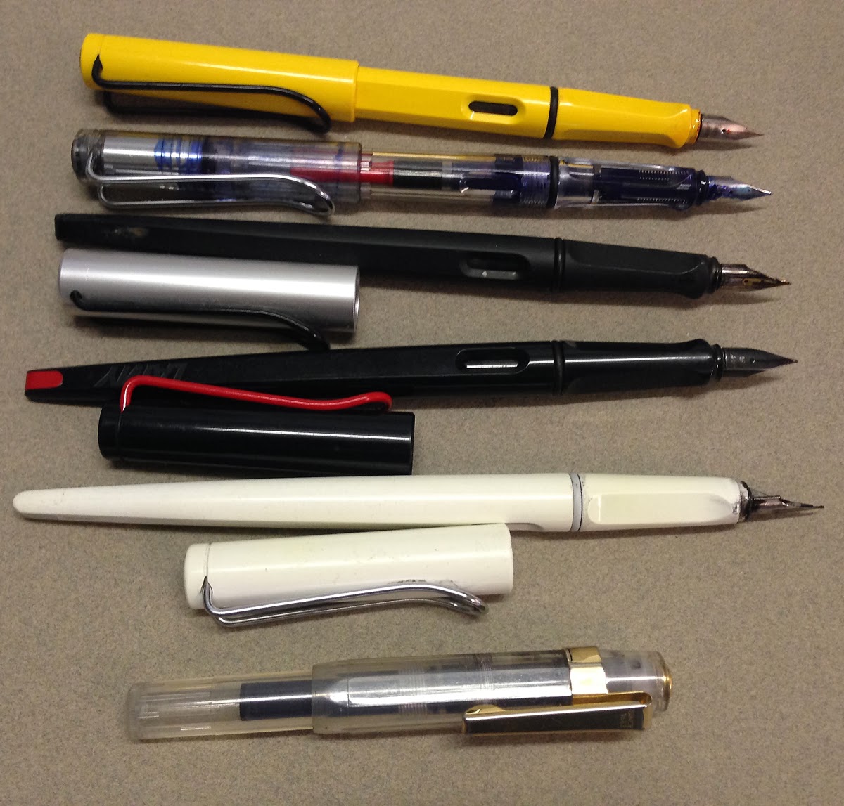 my lamy pen collection plus a ring in
