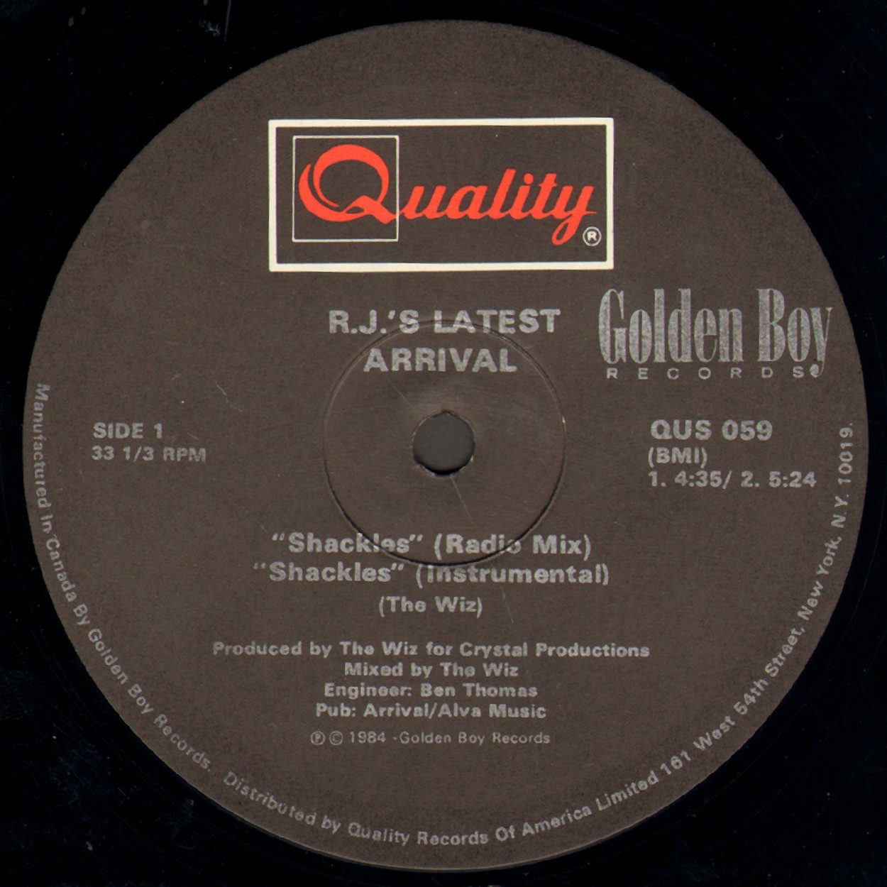 R.J.'s Latest Arrival Shackles (1984) (VLS) (FLAC + 320 kbps)