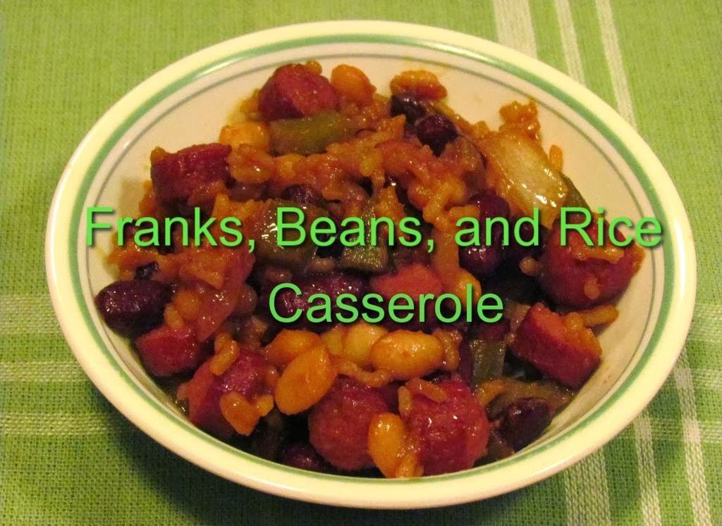 Kitschy Homeschool Franks, Beans, and Rice Casserole