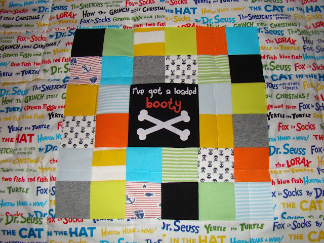 Dr. Seuss themed baby clothes quilt