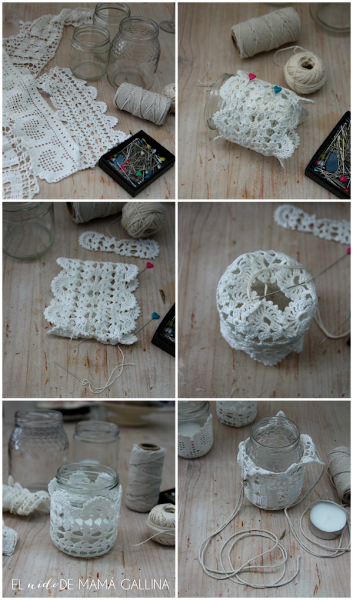 portavelas de crochet