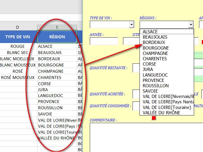 Gestion Cave A Vins Cellules Excel