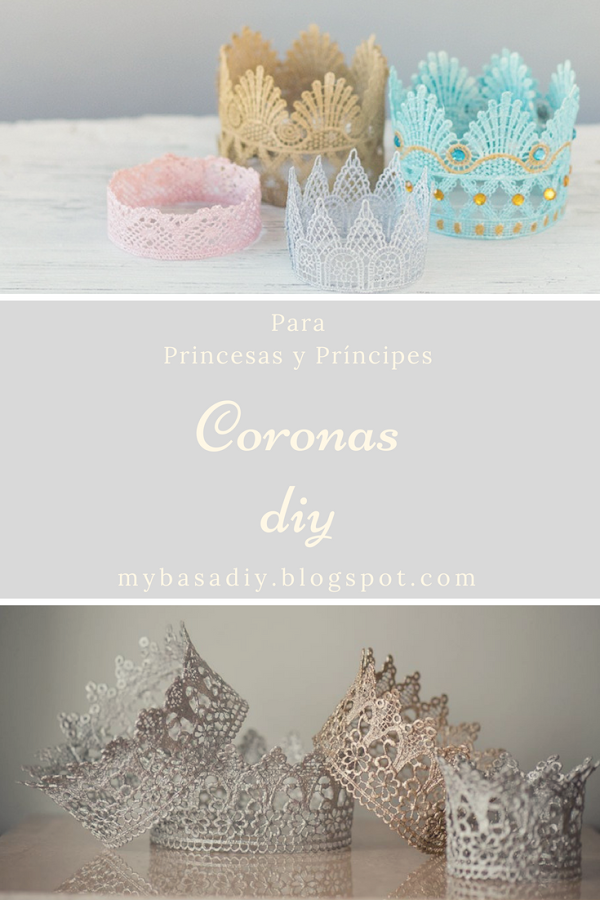 diy paso a paso manualidad corona de encajes para niños y niñas princesas y principes cumpleaños sesión de fotos juegos