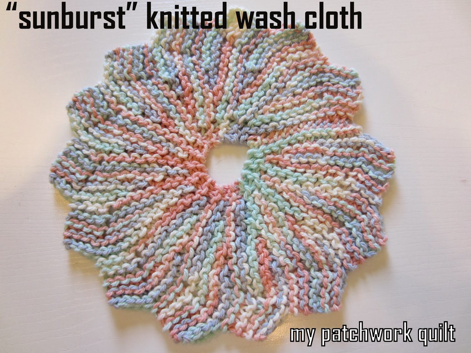 Knitted Round Starburst Kitchen Washcloth - Solo Stitching
