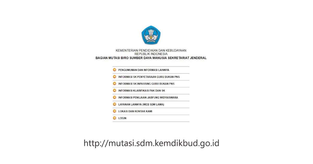 mutasi.sdm.kemdikbud.go.id Alamat Cek SK Penyetaraan
