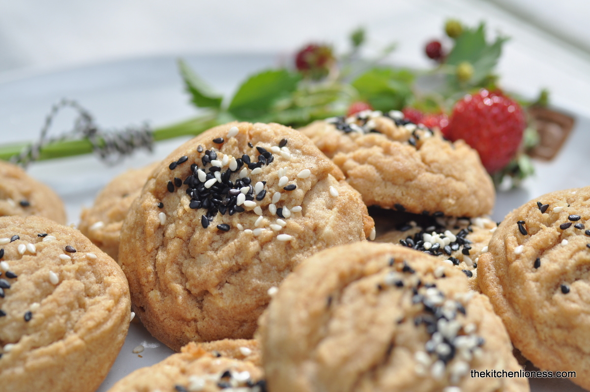 The Kitchen Lioness Tahini Cookies with Halva, white Chocolate & Sesame Seeds Time for a