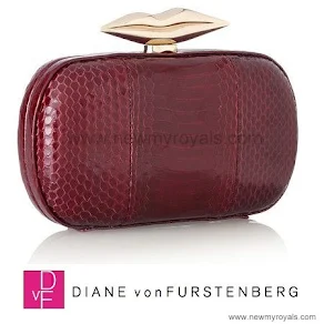 Queen Mathilde style Diane von Furstenberg Flirty Elaphe clutch