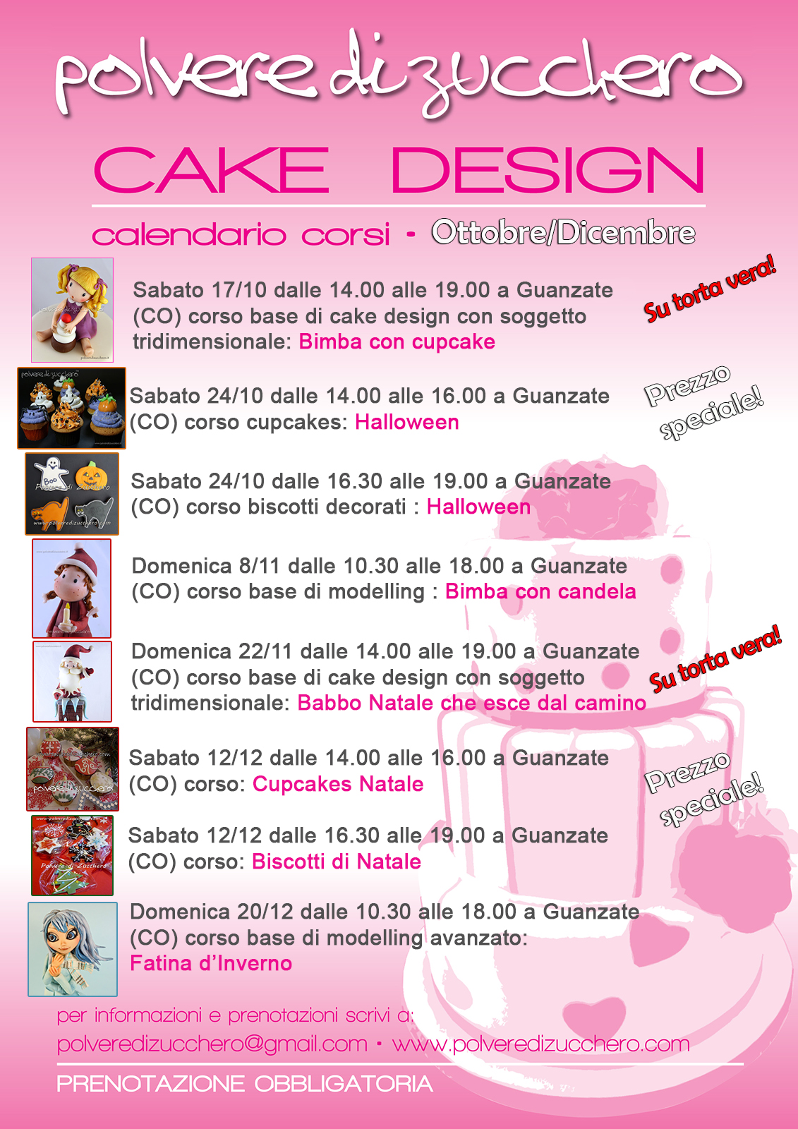 corsi di cake design: il calendario dei nuovi corsi di ottobre, novembre e dicembre 2015