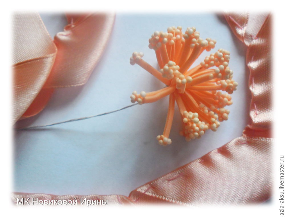 How to make simple roses of a satin ribbon. DIY Tutorial