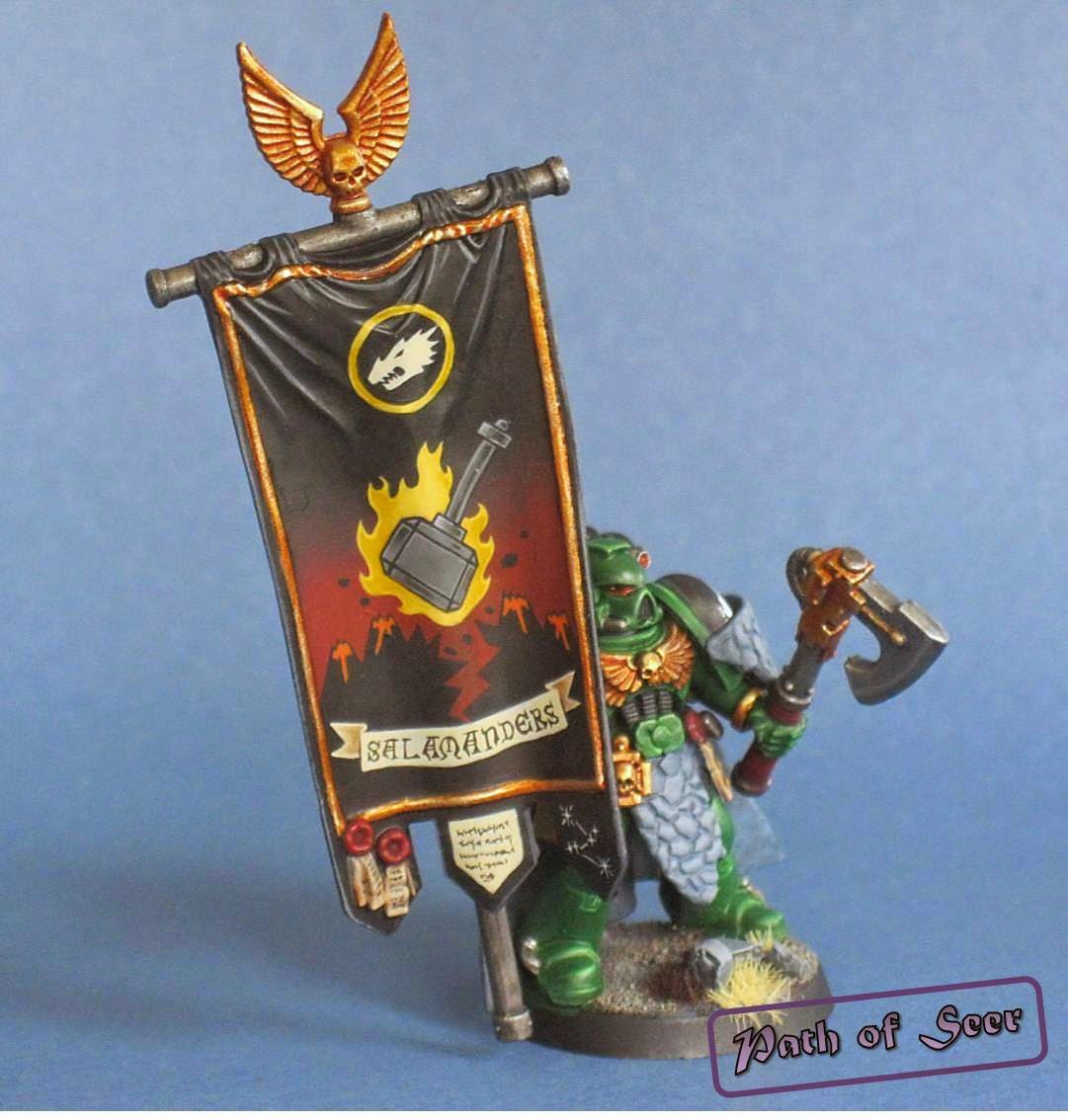 PATH OF SEERS Freehand Tutorial Space Marine Salamanders Banner