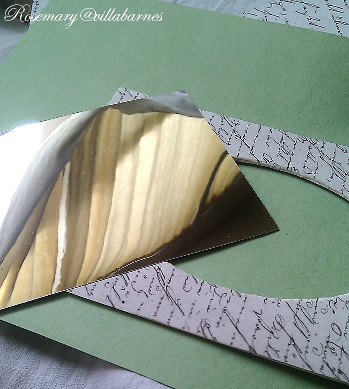 villabarnes Script Decorated Mylar Mirror From Mat Board