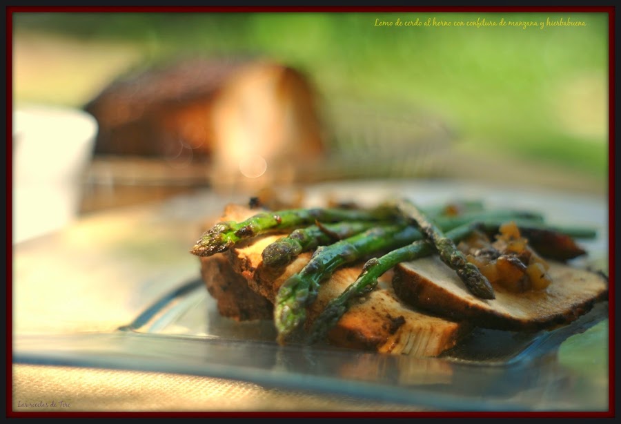 Lomo de cerdo al horno con confitura de manzana y hierbabuena 03
