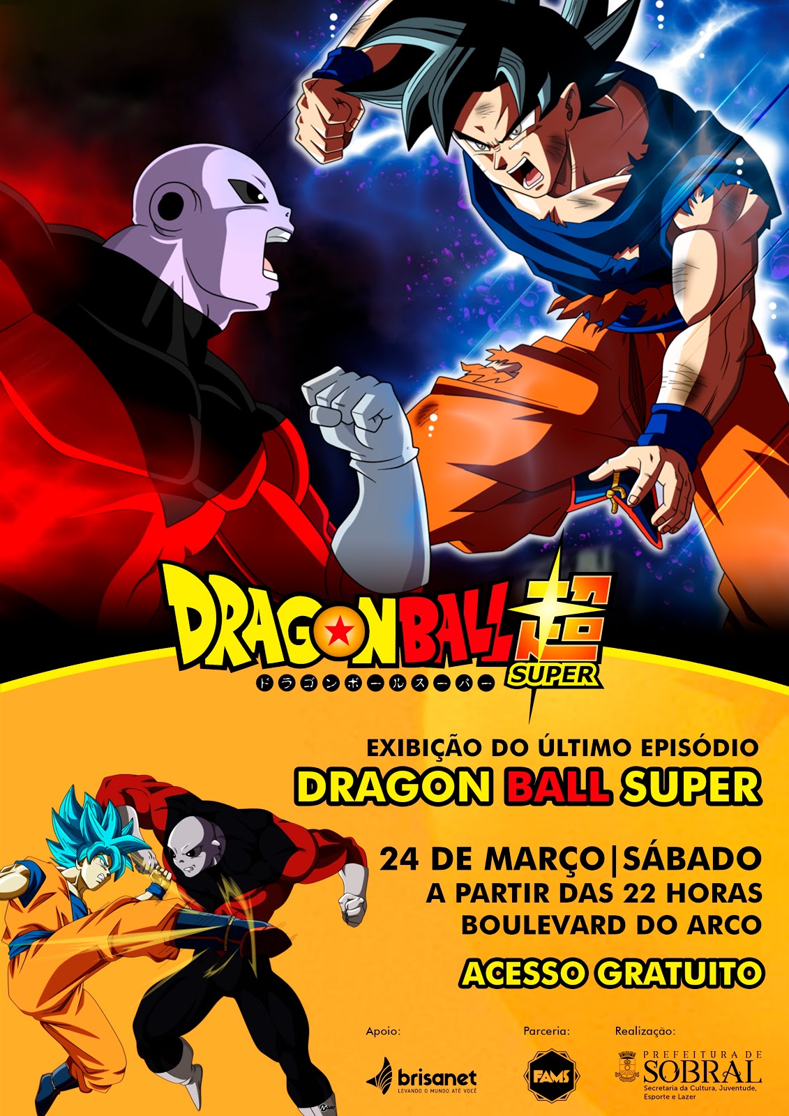 Último episódio de Dragon Ball Super será exibido no Boulevard do Arco