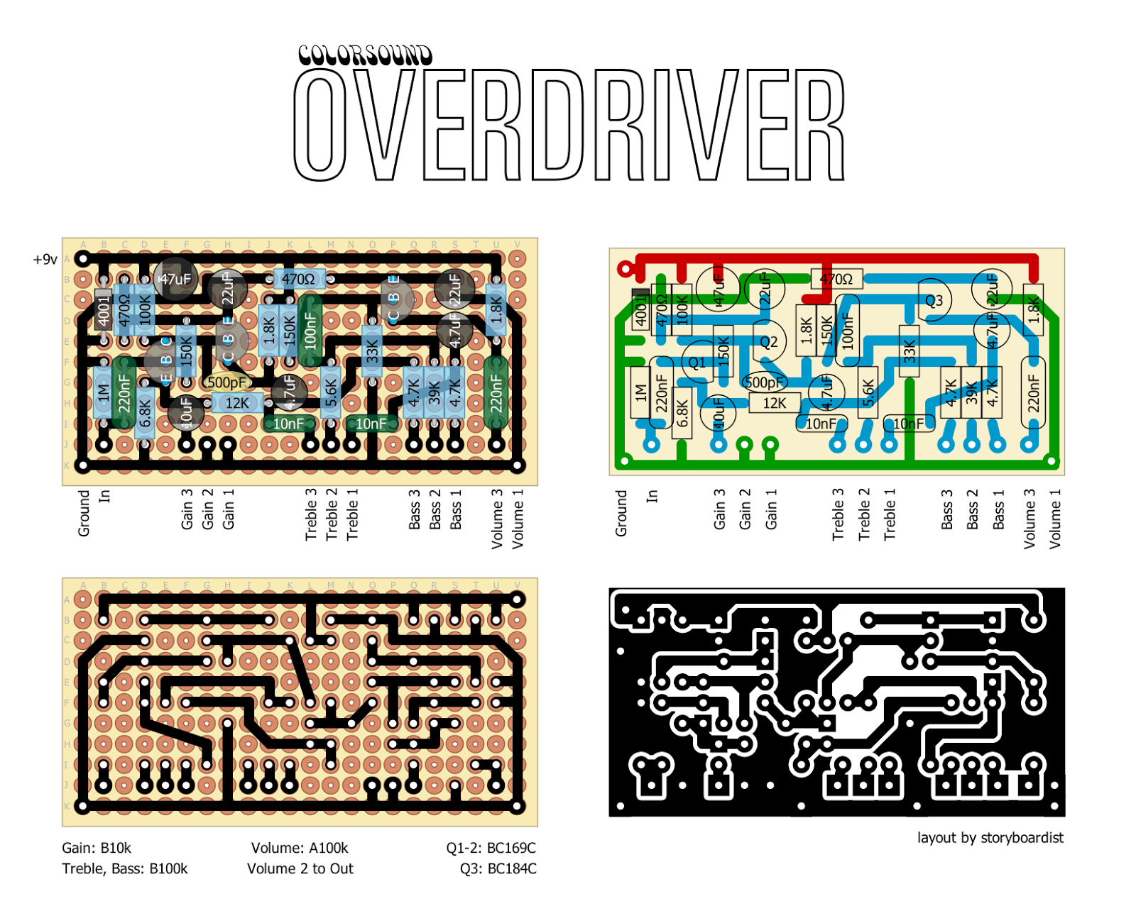 Perf and PCB Effects Layouts: ColorSound OverDriver
