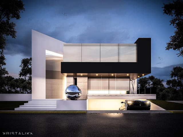 Desain rumah mewah minimalis modern 2 lantai Desain rumah mewah minimalis modern 2 lantai