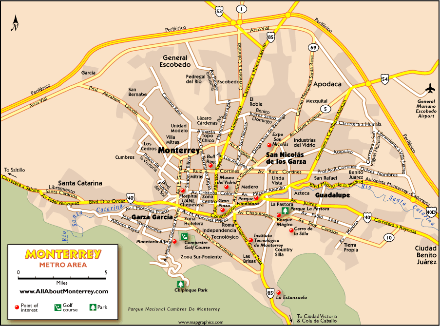 Mapa De Monterrey Mexico