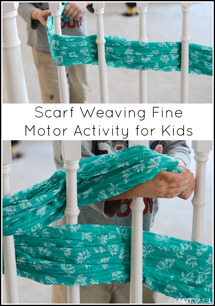 Scarf Weaving Fine Motor Activity for Kids {Fine Motor Scarf Weaving Fine Motor Activity for Kids {Fine Motor